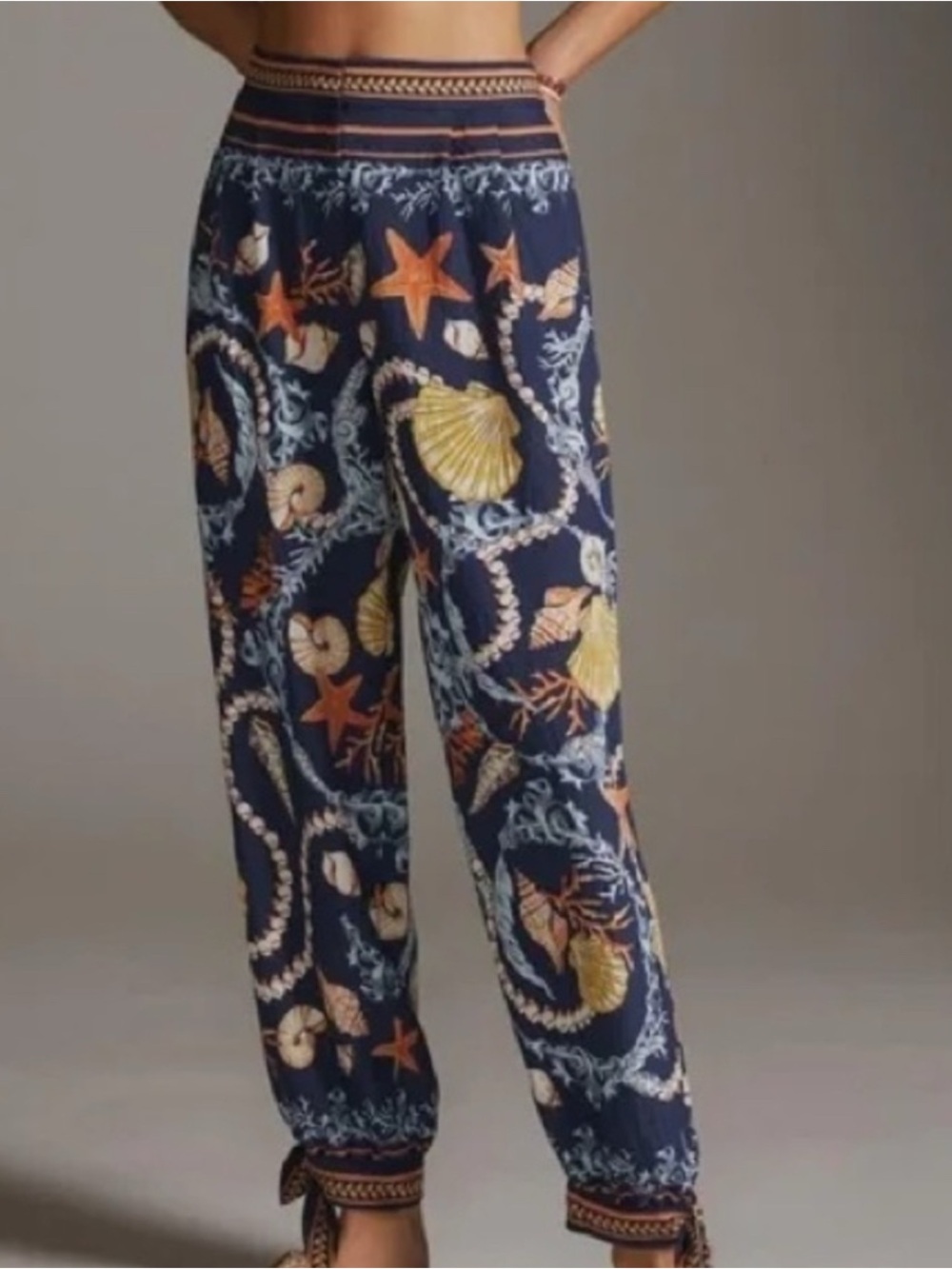 Anthropologie Maeve Coastal Seashell Balloon Pants Nautical Coastal Boho Joggers
